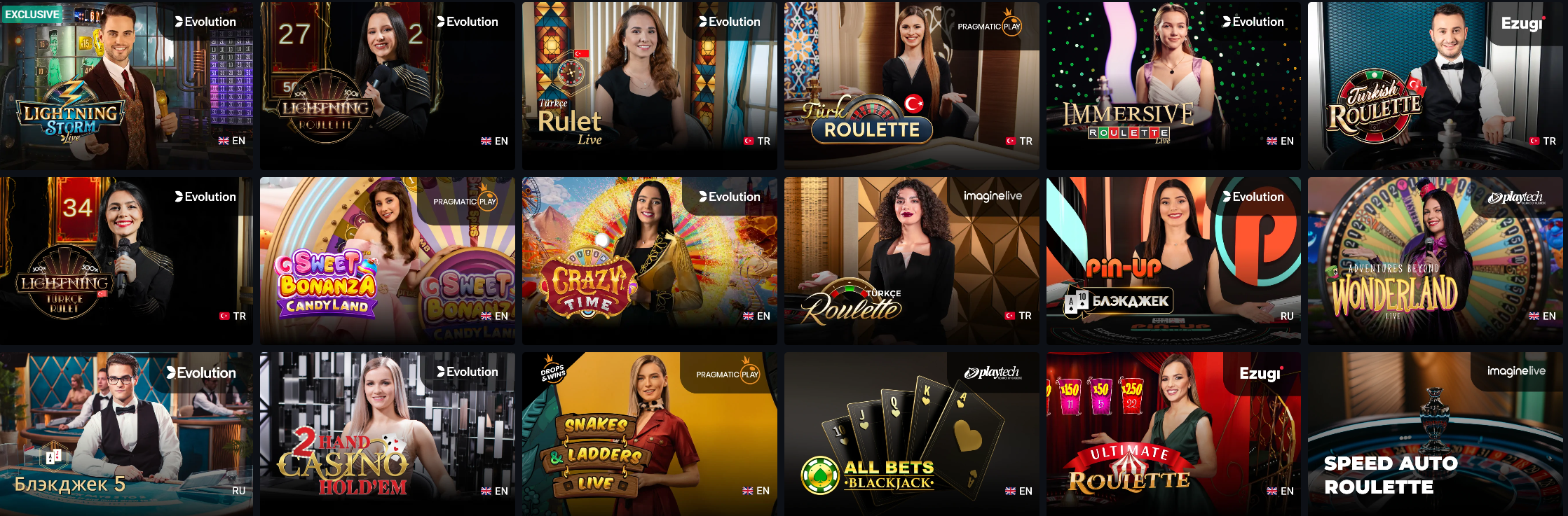 Pin-Up live dealer casino table